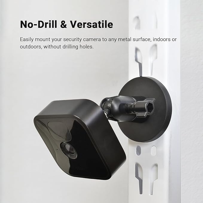 Holicfun Indoor Outdoor Camera Magnetic Mount, Compatible with Ring, Blink, Eufy, Google Nest, Wyze, Arlo, Simplisafe, Reolink, and Tapo Cameras - Black
