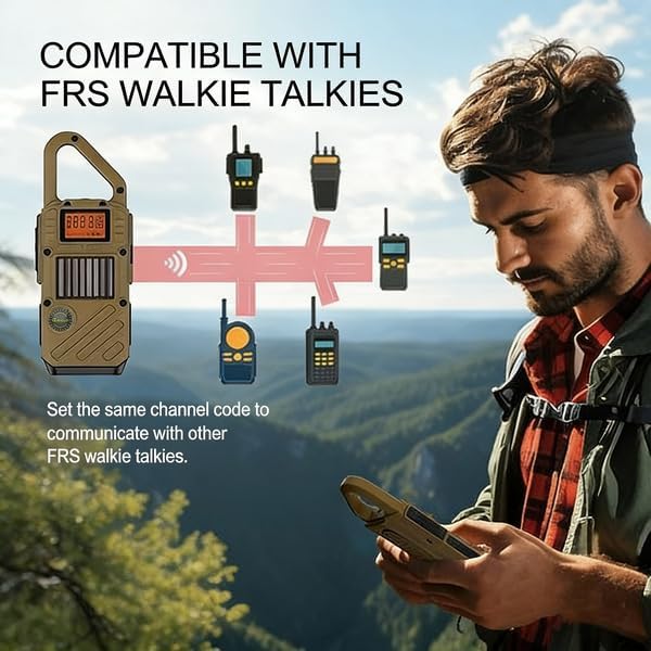 Walkie Talkies for Adults Rechargeable, FM/NOAA Emergency Radios with Weather Alerts, LED Flashlight & SOS Alarm, Solar Powered Hand Crank 2 Way Radios Walkie Talkie Hand Crank Long Range