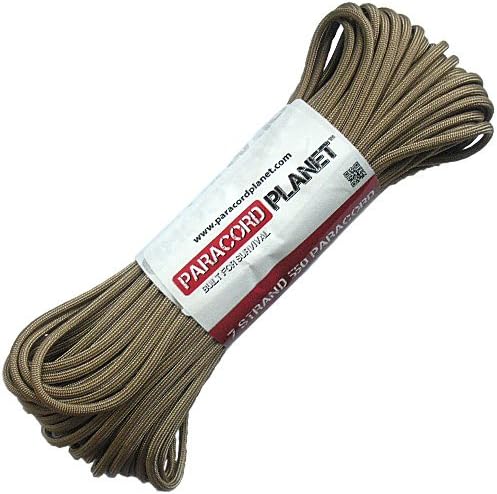 Paracord Planet Solid Color 550lb Paracord – 7 Strand Type III Nylon Cord for Indoor and Outdoor Tasks – Tan 499 (1,000 ft)
