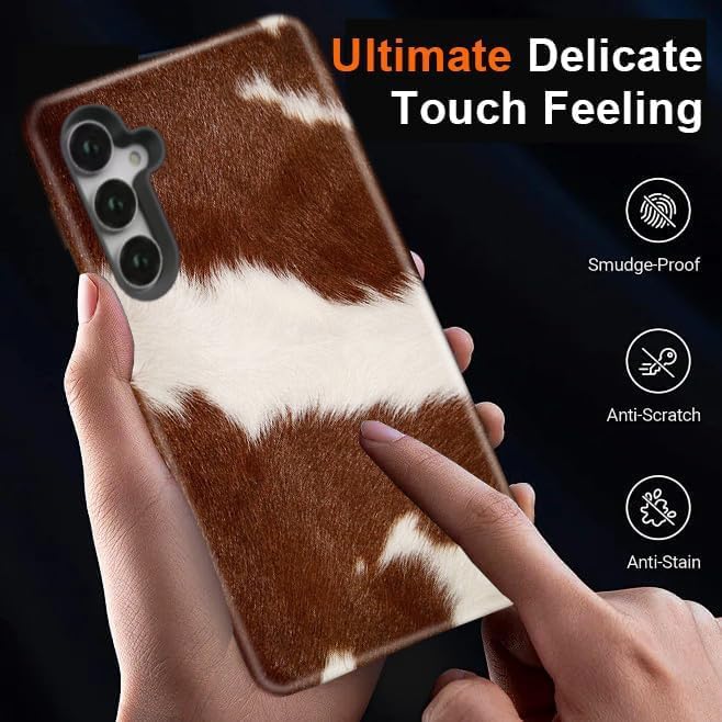 Compatible for Samsung Galaxy S25 Ultra 5G Case, Dual Layer Heavy Duty 2 in 1 Shockproof Protective Phone Case,Western Cowhide Print Luxury Design