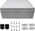 MAKERELE Large Junction Box Waterproof Plastic IP67 Vented Outdoor Enclosure Box 2 NPT 1”Glands and Adjustable Clamp*2 Hinged Cover Junction Box Plastic (23.6"*19.7"*8.7")