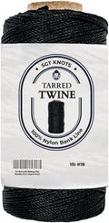 SGT KNOTS Tarred Twine - 100% Nylon Bank Line for Bushcraft, Netting, Gear Bundles, Construction, Lacing Twisted Cord, Weatherproof #18-1 lb