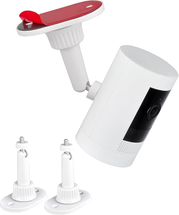2Pack Adhesive Wall Mount Compatible with Ring Outdoor Cam (Stick Up Cam) and Outdoor Cam Plus and Indoor Cam (1st Gen) Camera,360 Degree Adjustable Mounting Bracket for Surveillance Camera
