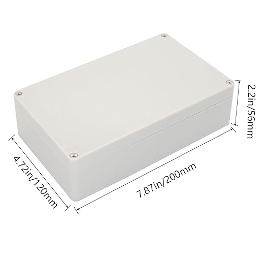 Project Box IP65 Waterproof Junction Box ABS Plastic Electrical Boxes DIY Electronic Project Case Power Enclosure White 7.87x4.72x2.2 inch (200 x 120 x56 mm)