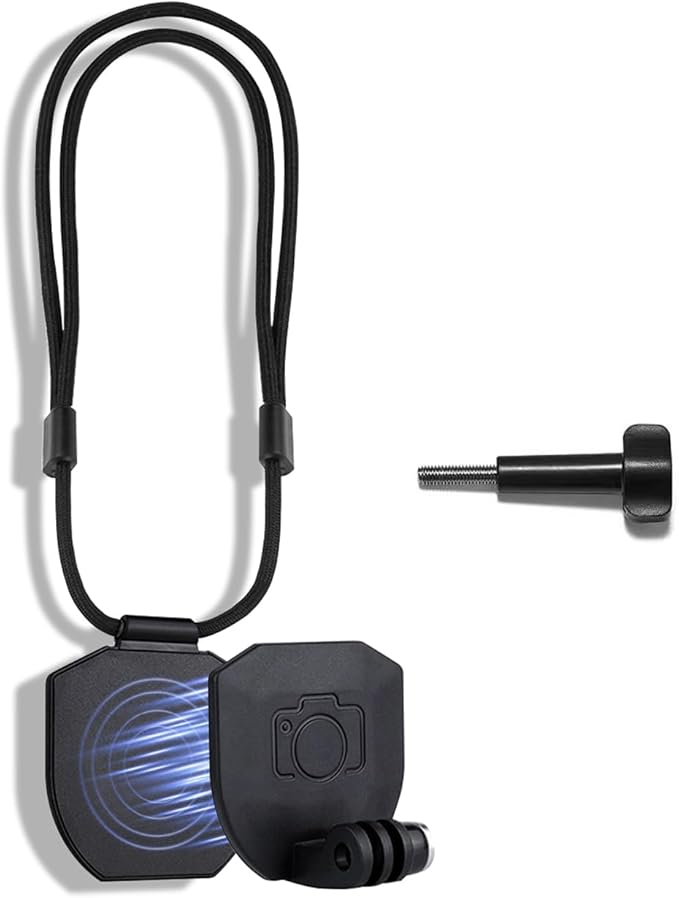 Magnetic Neck Mount Compatible with GoPro Hero 13/12/11, for Insta360 X5/X4/X3/Ace Pro 2, for DJI OSMO Action 5/4/3 Pro Action Camera, Mount Holder with Long Screw and Adjustable Lanyard