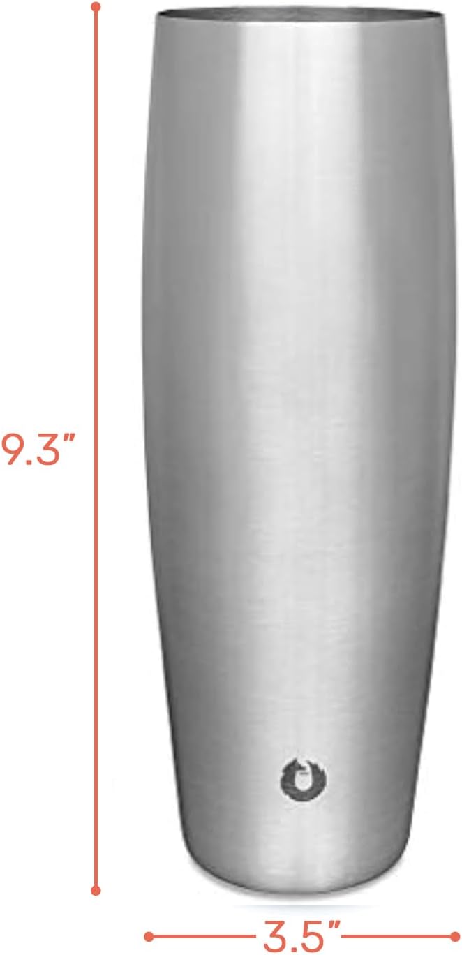 SNOWFOX Insulated Beer Glass, Premium Vacuum Insulated Stainless Steel for Cold Drinks, Guiness Glass, Lightweight Pint Glass, Gift for Men, Home Bar Accessories, 23.9oz