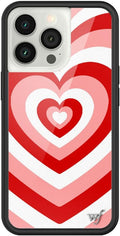 Wildflower Cases - Compatible with iPhone 13 Pro | Protective Black Bumper, 6.5ft Drop Test Certified, Women Owned Small Business | Ombre, Pink, Heart, Trendy, Cute | Peppermint Latte Love Case
