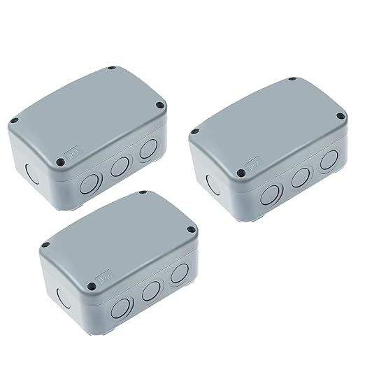 IP66 Weatherproof Electrical Project Boxes in Grey,Nineleaf PVC/ABS Plastic Enclosure Box 4.9 x 3.3 x 2.3 inch,Indoor/Outdoor Watertight Enclosure Box,3PK