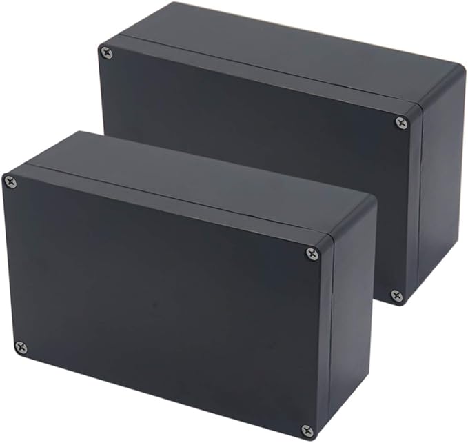 2 Pack Project Box IP65 Waterproof Junction Box ABS Plastic Black Electrical Boxes DIY Electronic Project Case Power Enclosure 7.87 x4.72 x2.95 inch (200x120x75 mm)