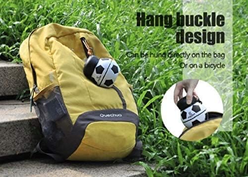 Collapsible Water Bottles with Carabiner Food Grade Sports Water Bottle for Gift Kids Folding Water Bottle for Hiking, GYM, School, Sports and Travelling 19Oz/550ml BPA Free (Soccer)