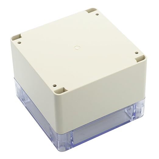 LeMotech ABS Plastic Junction Box Dustproof Waterproof IP65 Electrical Enclosure Box Universal Project Enclosure Grey with PC Transparent Clear Cover 4.7 x4.7 x3.5 inch(120 x 120 x 90 mm)