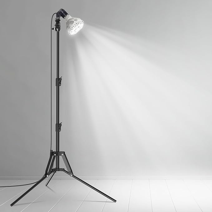 SANSI 400W Equivalent LED Work Light with Stand, 6000LM 5000K Portable Work Light With Telescoping Tripod Stand Adjustable 30-55 Inches, Camping Light with Premium Carbon Steel Strong and Stable