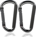 DELSWIN Heavy Duty Carabiner Clip 900lbs, 3 Inch Steel Carabiners for Keychain, Camping, Hiking, Backpack, Dog Leash, Hammock, Gym - D-Shaped Spring Hook Black