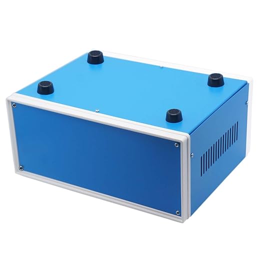 Zulkit Junction Box Blue Metal Project Box DIY Electric Enclosure Case Preventive Case Electrical Box 9.8 x 7.5 x 4.3 Inch
