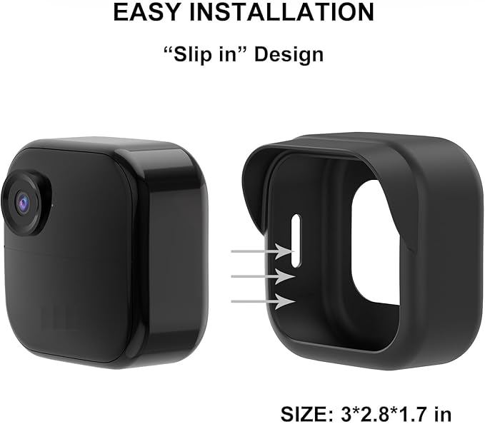Silicone Case Cover for All-New Blink Outdoor 4 (4th Gen) - Weatherproof Protective Skin Cover with Hat Brim for All-New Blink Outdoor 4 & 2K Smart Security Camera (Black, 2 Pack)