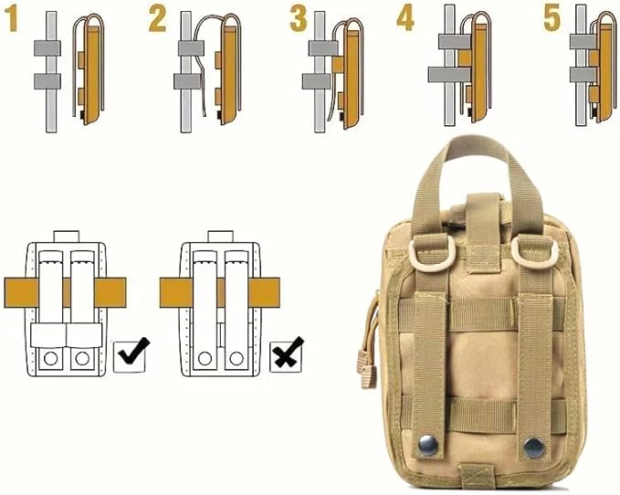 Universal IFAK Trauma First Aid Kit Molle Pouches Emergency Survival Kit Suitable for Home, car, Travel, Camping, Hiking, Sports, Outdoor Emergencies-Quick Response First Aid Essentials (Olive Green)