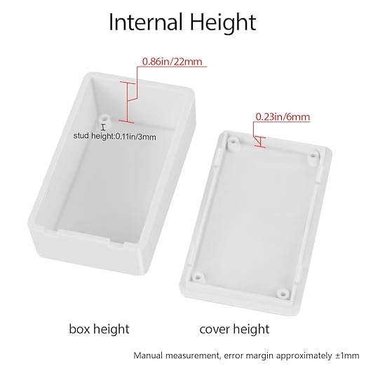 LeMotech Project Box 5 Pieces ABS Plastic Electrical Project Case Small Junction Box for Electronics White 3.15 x 1.97 x 1.02 inch (80 x 50x 26 mm)