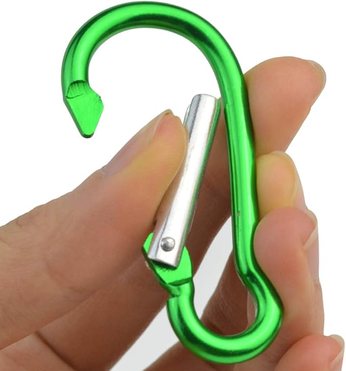20 Pack Carabiners Clips with Keychain D Ring Caribeaner Clip Hook for Backpack Water Bottle Key Home RV Outdoor Small Item (3 Style)