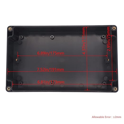 Project Box IP65 Waterproof Junction Box ABS Plastic Electrical Boxes DIY Electronic Project Case Power Enclosure 7.87x4.72x2.2 inch (200 x 120 x56 mm)