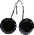 MitoVilla Black Shower Curtain Hooks Rings, Metal Shower Hooks for Shower Curtain Liner, Black Rust Proof Shower Rings for Curtain Accessories and Bathroom Shower Rod, 12 Pack Bathroom Set