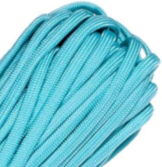 Paracord Planet Solid Color 550lb Paracord – 7 Strand Type III Nylon Cord for Indoor and Outdoor Tasks – Turquoise (100 ft)