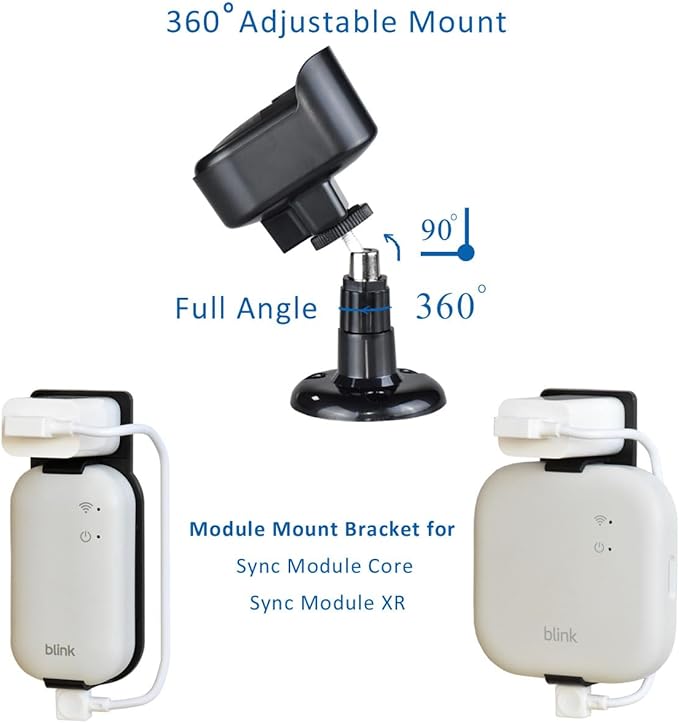 GoHonor All New Blink Outdoor 4th Gen Camera Mounting Brackets,3 Pack Weatherproof Protective Housing and 360 Degree Adjustable with Sync Module Wall Mount (Blink Camera is Not Included)