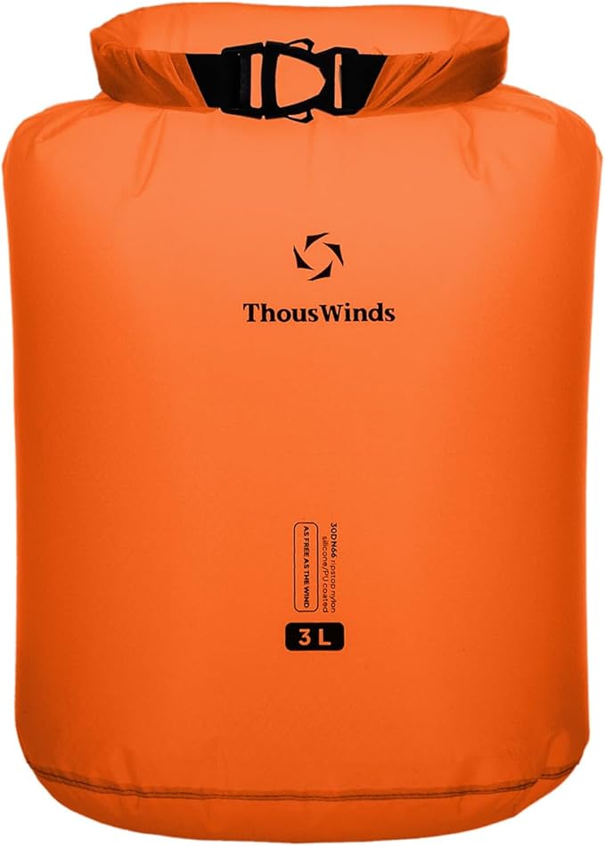 Thous Winds 3L Ultralight Dry Bag, Compact Roll Top Waterproof Pouch for Hiking, Swimming, and Kayaking