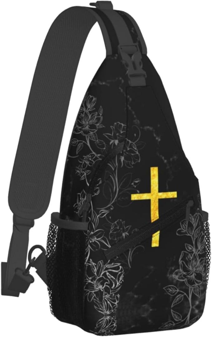Jesus Christian Cross Sling Bag For Women Men Fashion Backpack Crossbody Jesus Cross Shoulder Bag Sling Backpack Chest Bag Travel Hiking Casual Sport Daypack