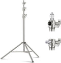 NEEWER 102"/2.6m Stainless Steel Light Stand, Spring Cushioned Heavy Duty Photography Tripod Stand with 1/4” to 3/8” Universal Screw Adapter for Strobe, LED Video Light, Ring Light, Monolight, Softbox