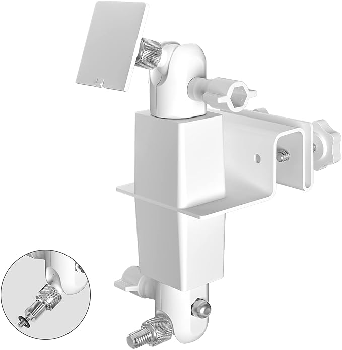 HOLACA 2-in-1 Weatherproof Gutter Mount for Ring Solar Panel, Spotlight Cam Battery and Stick Up Cam/Outdoor Cam Plus Battery Outdoor Mount Accessories for Ring Solar Panel (White)