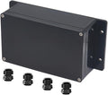 Project Box ABS Black Electrical Boxes IP65 Outdoor Waterproof Box Electronic Junction Box Fixed Ear Power Enclosure with Cable Glands for DIY Project 7.87 x 4.72 x 2.95 inch (200x120x75mm)