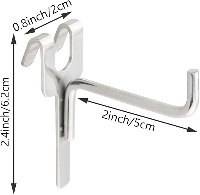 4PCS Mesh Storage Hooks Stainless Steel Multi Purpose Organization Hooks 2.4x2x0.8 inches for Home Store and Retail Item Display