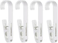 Large Laundry Hook Clothes pins 4Pcs Sock Clip Laundry Clips with Springs, Strong Plastic Clothes Drying Line Pegsfor Home Kitchen Outdoor (White