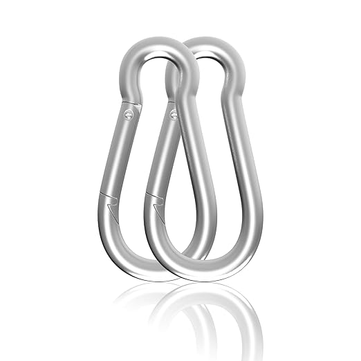Carabiner, Heavy Duty Galvanized Steel Spring Snap Hook Carabiner Clips with 770LBS Holding Capacity, Ideal for Outdoor, Hammock, Swing and Travel (M10 4Inch, 2PCS)