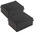Project Box IP65 Waterproof Dustproof Junction Boxes ABS Plastic DIY Electronic Case, Indoor & Outdoor Electrical Box Power Cord Enclosure Black 200x155x80mm 2pcs