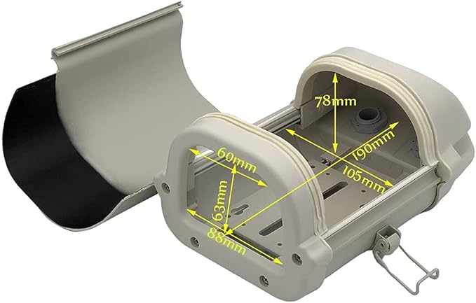 OwlCat 6inch Security CCTV Camera Housing Case Clear Glass Without Lens Cutout Surveillance Shell Outdoor Waterproof Enclosure Aluminium Alloy Cover, 240mm x 135mm x 100mm, 6006A