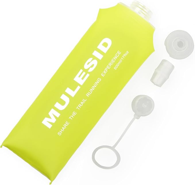 Soft Flask Running Bottles Collapsible Water Bottle Foldable for Traveling Running Vest Collapse Hydration TPU 500ml for Runner (500ml-Pack of 2)