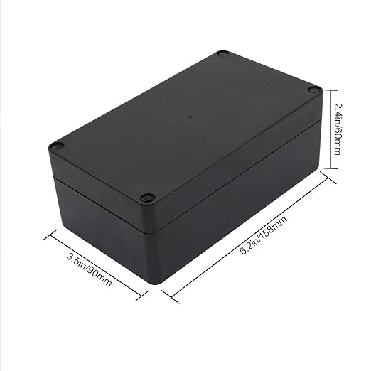 LeMotech Project Box ABS Plastic Junction Box IP65 Waterproof Electrical Boxes Universal Enclosure Black 6.2X 3.5X 2.4 inch (158x90x60mm)（Pack of 1）