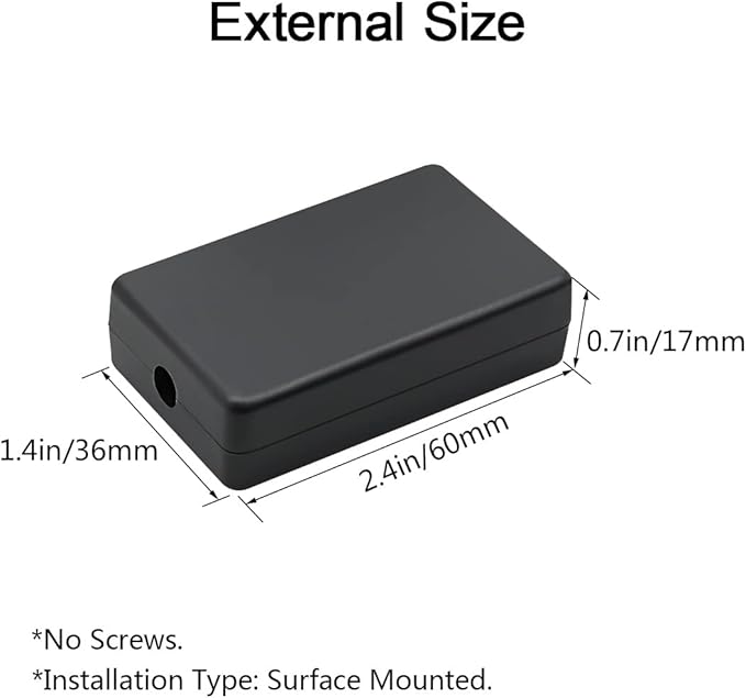 LeMotech Project Box 10 Pieces ABS Plastic Electrical Project Case Small Junction Box for Electronics Black 2.4 x 1.4 x 0.7 inch (60 x 36 x 17 mm)