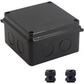 Junction Box, Reserved Holes Electrical Boxes Waterproof IP65 ABS Plastic Electrical Power Cord Enclosure Project Box Black 3.9 x 3.9 x 2.8 inch(100x100x70mm)