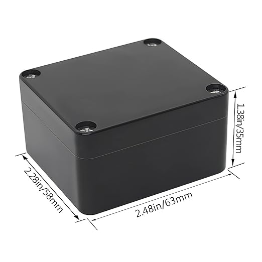 LeMotech Electrical Box ABS Plastic Project Box IP65 Waterproof Junction Box Project Case Universal Enclosure for Electronics Black 2.48x 2.28x 1.37 inch(63x58x35mm)(Pack of 2)