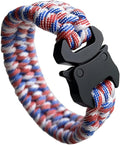 Parachute Cord Bracelets Trilobite Weaved Paracord Bracelet with Side Release Buckle 8.7 inch Black Bracelet for Men Women 1 Set