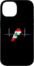 Lebanon Heart Lebanese Heartbeat Vintage Lebanon Map Case for iPhone 14