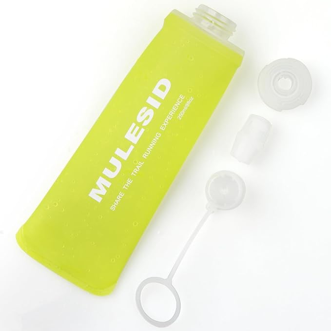Soft Flask Running Bottles Collapsible Water Bottle Foldable for Traveling Running Vest Collapse Hydration TPU 250ml 500ml for Runner (250ml-1pcs)