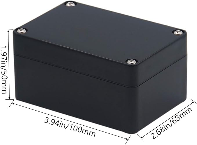 2 Pack Project Box ABS Plastic Black Electrical Boxes IP65 Waterproof DIY Electronic Junction Box Power Enclosure 3.94x2.68x1.97 inch(100 x 68 x50 mm)