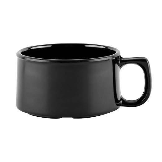 G.E.T. BF-080-BK Melamine Shatter-Resistant Mug/Coffee Cup, 11 Ounce, Black (Set of 12)