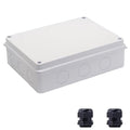 Junction Box Dustproof Waterproof IP65 ABS Plastic Electrical Boxes, Indoor & Outdoor Electrical Power Cord Enclosure Universal Project Box DIY Case White 10 x 7.9 x 3.1 inch (255x200x80mm)