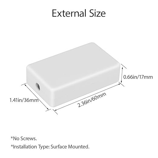 LeMotech Project Box 5 Pieces ABS Plastic Electrical Project Case Small Junction Box for Electronics White 2.36 x 1.42 x 0.67 inch (60 x 36 x 17 mm)
