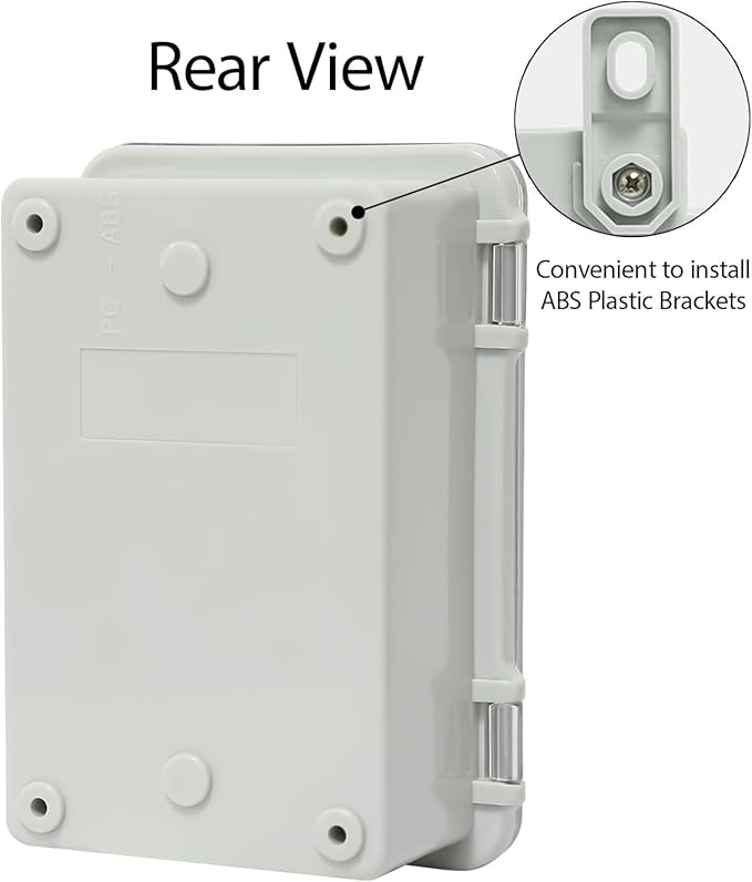 ABS Plastic Dustproof Waterproof IP65 Junction Box Hinged Shell Universal Electrical Project Enclosure Gray, with PC Transparent Clear Cover 5.9 x 3.9 x 2.8inch(150 x100 x70mm), 2 Pack