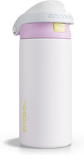 ENCOOL Leakproof Insulated Water Bottle with Straw Dual-Sip Water Bottle Bag-Safe Design for Work, Commute & Gym – Keeps Drinks Cold All Day, 18 oz, Lemonade Pink
